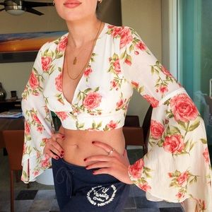 Flowy flower crop top